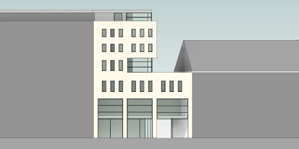 Neubau eines Geschäftsgebäudes mit Appartments, Innenstadt, Karlsruhe || Projektstudie