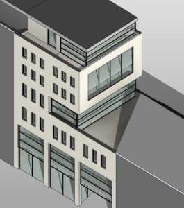 Neubau eines Geschäftsgebäudes mit Appartments, Innenstadt, Karlsruhe || Projektstudie