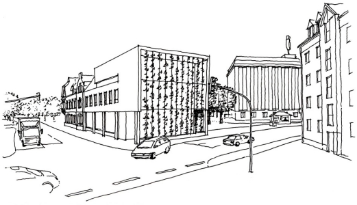 Zentrum Grünwinkel, mit Wohnbebauung || Mehrfachbeauftragung zur Konzeptfindung durch die Stadt Karlsruhe + Brauerei Moninger <br> Planung in Zusammenarbeit mit Archis